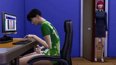 asian mother Catches Her StepSon jerking In Front Of The Computer And Then Helps Him Have sex With Her For The first Time - Family lovemaking Taboo - Adult movie - barred hook-up | asian mother And Stepson Story