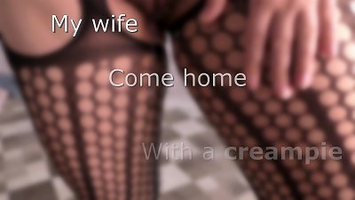 cuckold wife come home with a internal cumshot inside  her fertile pussy and then ride cheating husband cock in a cowgirl dirty seconds - white Mari