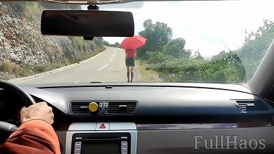 risky public tear up with a russian college girl in the car