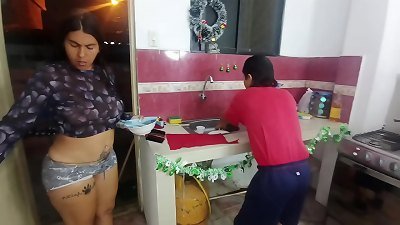 pervy old stud takes advantage of his wife's absence to have fuck-a-thon with the beautiful maid.