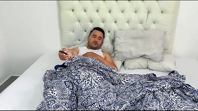 step-father wakes up horny in the morning and penetrates his stepson's arse thinking she was his wife. Leaves her bum packed with a plenty of of man juice