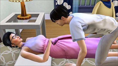 chinese brother Sneaks Into His Sister's bed After wanking In Front Of The Computer - chinese Family