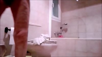 naked elderly caught on hidden camera in the bathroom. Part 2