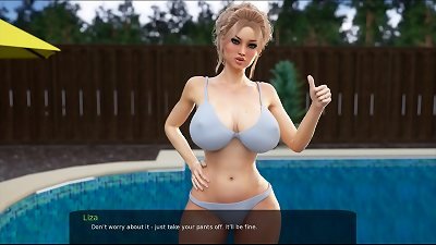 32 - Milfy City - v0.6e - Part 32 - Swimming with massive titties all girl Liza (dubbing)