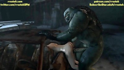 Zoe Baker stuffed in the car by hulky Monster