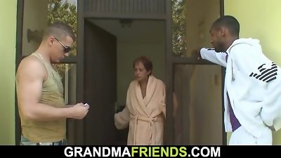 Her older mom is used by duo nasty dudes