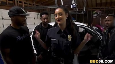 Police Officer Eliza Ibarra deep-throats Every big black spunk-pump
