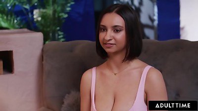 ADULT TIME - huge innate mounds teenager Hailey Rose Wants BREEDING creampie From IRL boyfriend Max Fills!