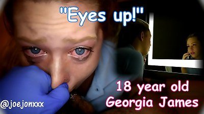barely legal yr senior Georgia James struggles, gags, and sobs on sloppy old man schlong