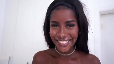 20 years elder brazilian dark-hued with flawless breasts, Jenny Pretinha takes a monster pipe balls deep then two more other (DAP, Anal, 3on1, ebony, BBC, monster cock, ATM) OB473