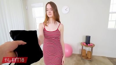 tattoo Free All inborn newcomer Hazel Moore In Yoga pants Gets internal cumshot During audition - point of view 60FPS