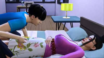 Stepson screws asian mom | asian mommy shares the same bed with her stepson in the hostel room | asian movie bang-out episode | asian mummy