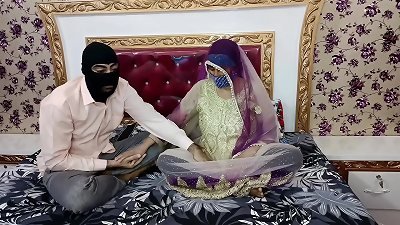 Indian Suhagraat lovemaking with mature molten wife