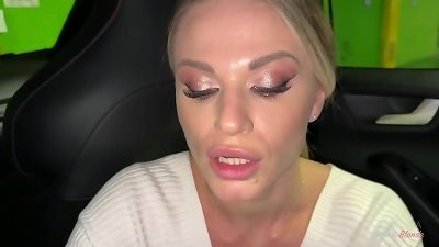 Risky Public Blowjob: blonde hoe swallows It All