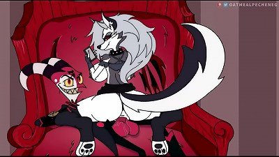 Loona from infernal boss and her  step-dad  having a  superb time