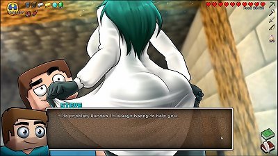 HornyCraft [Minecraft Parody anime porn game PornPlay ] Ep.33 the witch deep throats Steve big shaft while he chats to Alex