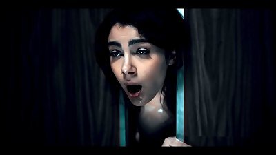 Real life hentai - Valentina Nappi inside an Elevator, without permissions, nymph is fierce tear up and fill up utter of man juice by aliens