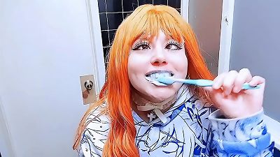 â‹†ËšË–&deg;á°”á©š red-haired brushes her teeth Ëš à¼˜ à³€â‹†ï½¡Ëš
