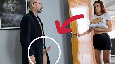 deviant grandpa receives delivery doll with her cock out!