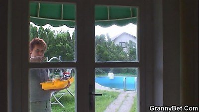 grandma rides neighbour's penis