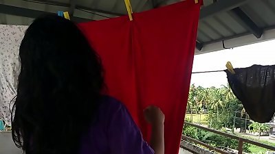 The sister-in-law, who was drying clothes in the balcony, was seduced and plowed tremendously! desi porn in hindi