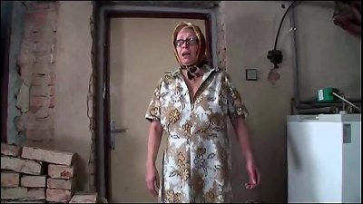 grandpa pummels teenage in front of busty grandma