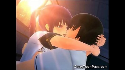 3 dimensional schoolgirl Creampied 3 Times!