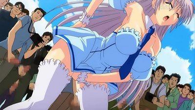 an otaku lady is fumbled on the street