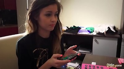 Playful youthfull girls rigid pounded By elder guy In elderly young threesome