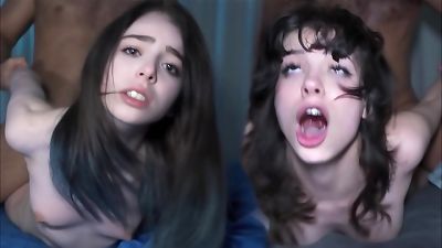 Snow milky teens love doggy-style