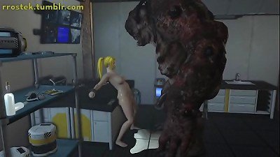 Samus engaging in xxx 3d Monster porn