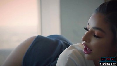 Playboy5.com - petite latina babe Emily Willis promotes american Football by getting bare