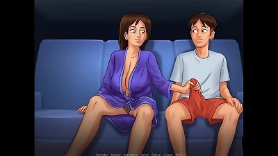 Summertime Saga ep 34 - nailing around the palace with the Milf, suck off in the Car and fuck-fest on the bed