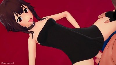 Megumin takes off her towel to pulverize in the love hostel (adult version) (hentai)