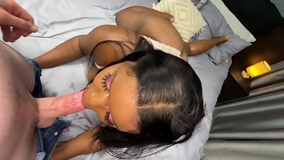 fat booty ebony gagged on milky salami for a facial then she begged for Backshots and a pop-shot