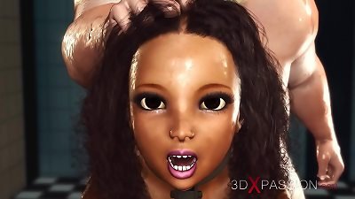 pulverizing machine. warm dark-hued in restraints and thick insatiable chef