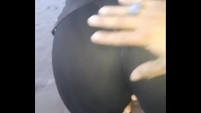 My tart loses a bet and gives me her ass in the sea