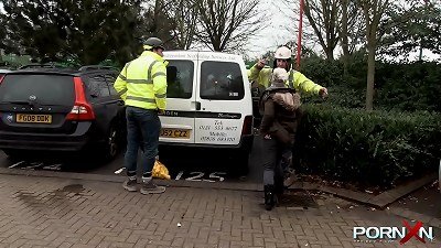 big-titted elder Bree pissing in the public