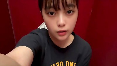 A simple nymph college student drains in the men's shower at a karaoke bar, stinking the smell of men's peckers and pee.