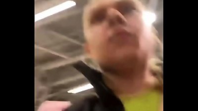 walking with wand in vagina in the public