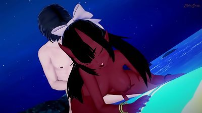 Meru the Succubus getting screwed at the beach!