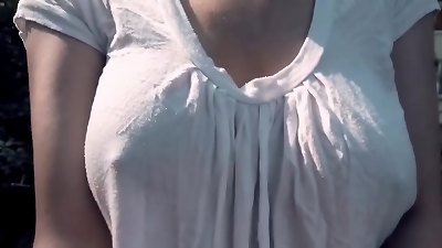 Chus walking the dog selfie