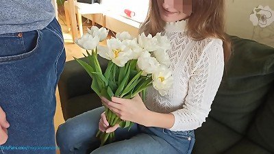 Gave her flowers and stopped being virgin anymore, creampied teen after fuck-a-thon with blow-job ProgrammersWife