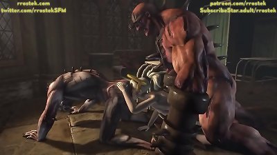 Overwatch mercy getting abused by demon Monsters 3 dimensional animation