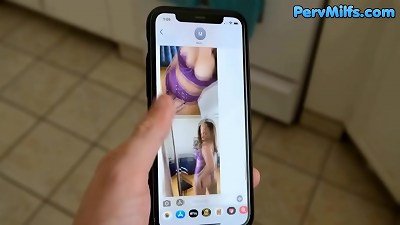mother Sending Nudes To Stepson and Making His prick rock hard - Carmen Valentina - PervMom