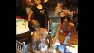 Public bathroom W/ cougar And Stripper